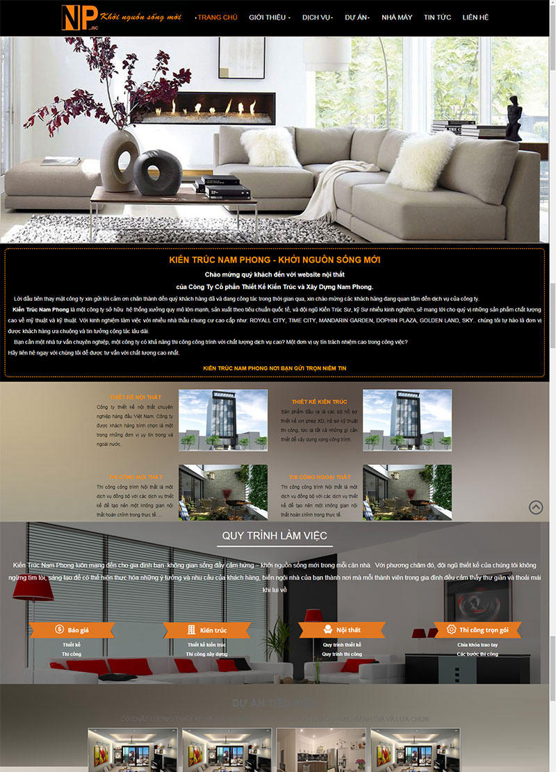 mẫu website nội thất