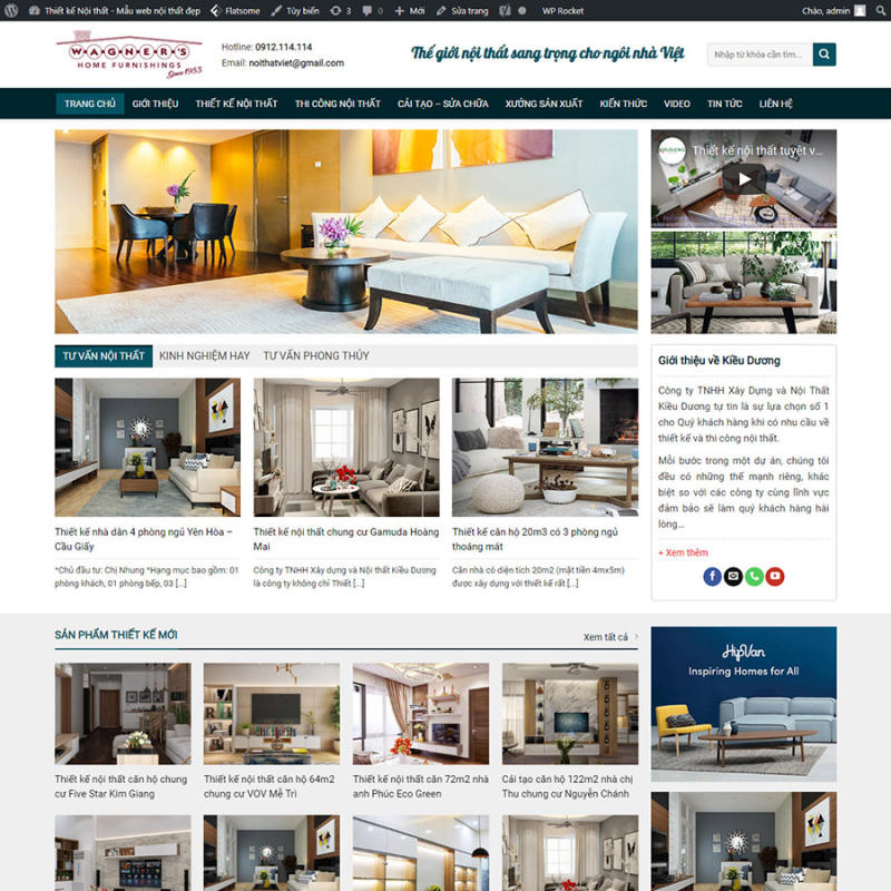 mẫu website nội thất
