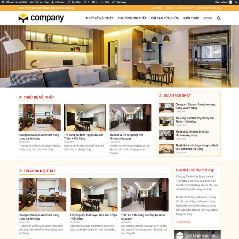 mẫu website nội thất