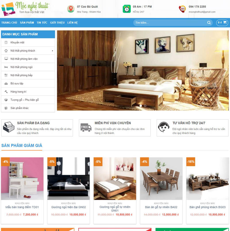 mẫu website nội thất