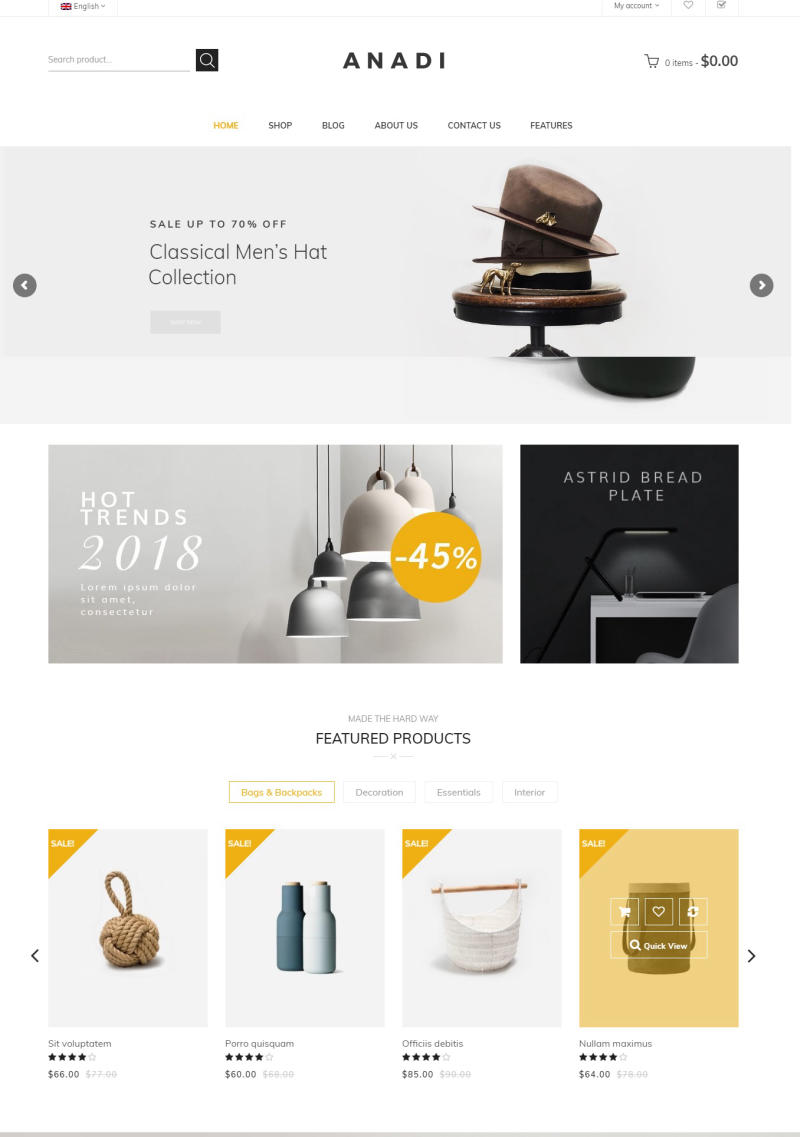 mẫu website nội thất