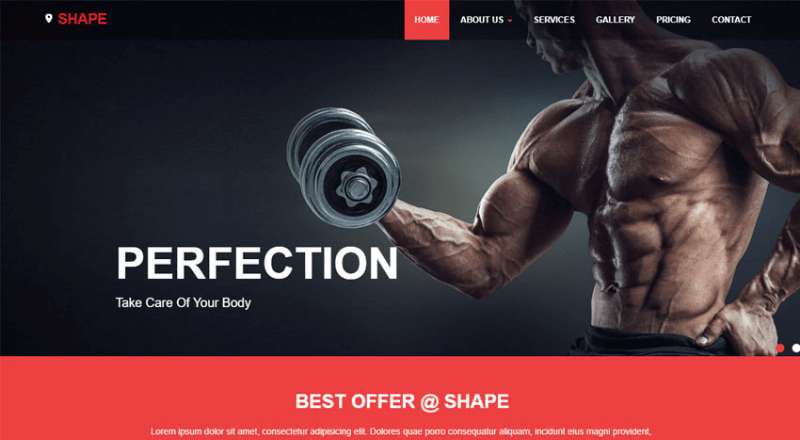thiết kế website phòng tập gym