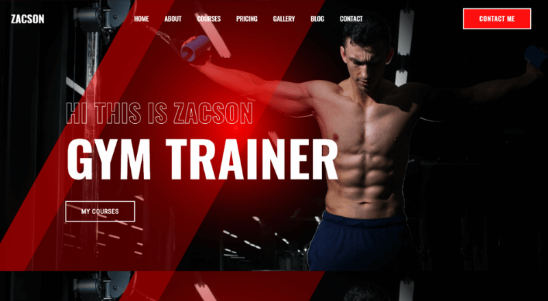 thiết kế website phòng tập gym