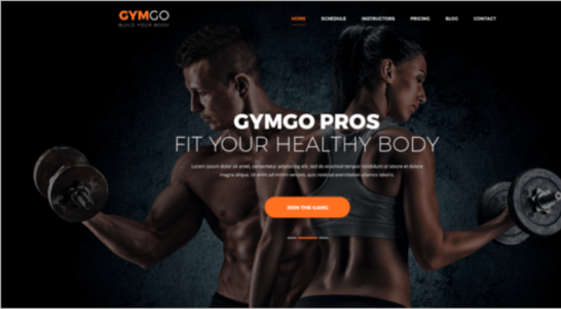thiết kế website phòng tập gym