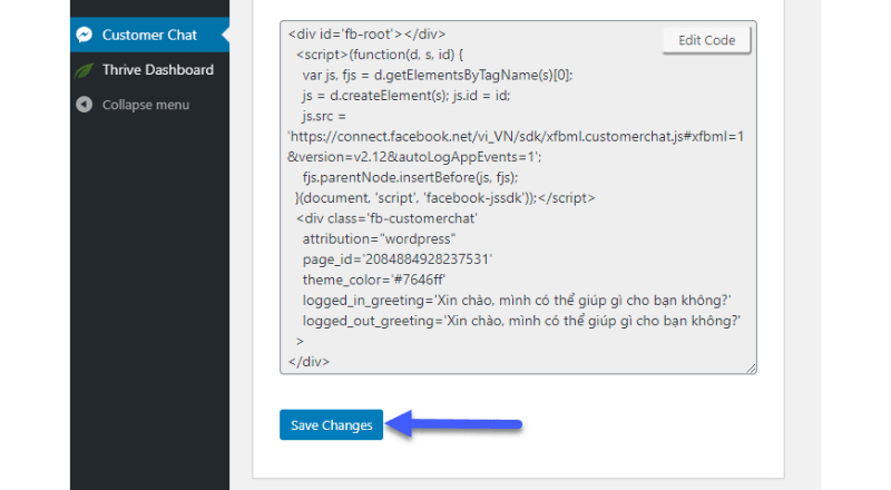 chèn messenger vào website