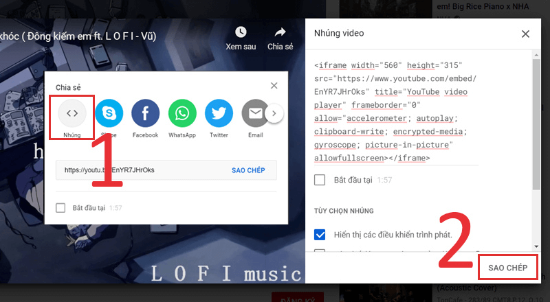 chèn video youtube vào website