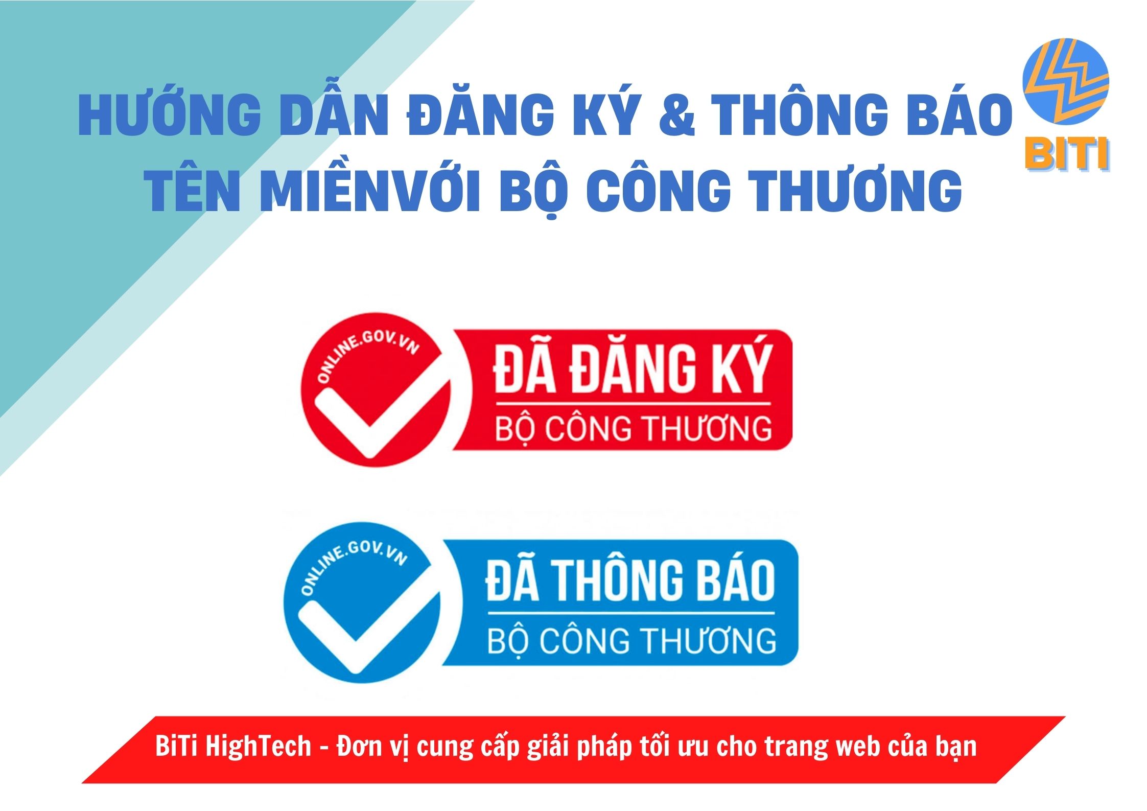 Hướng dẫn các bước thông báo và đăng ký tên miền với bộ công thương