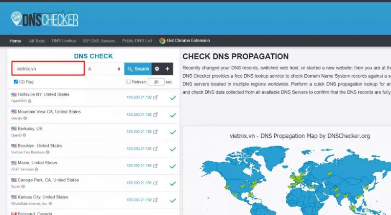kiểm tra IP website