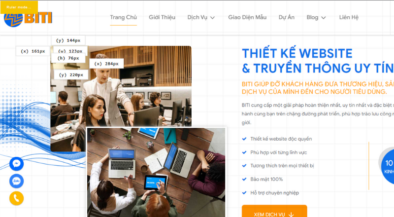 Kích thước website chuẩn